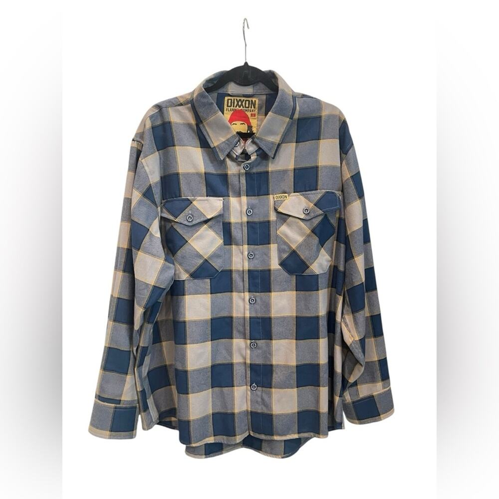 DIXXON Blue and Cream Casual Button Down Shirt